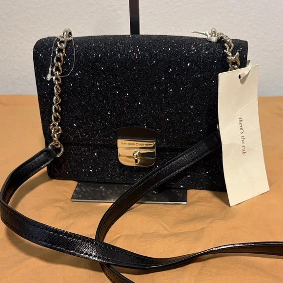 NWT Kate Spade New York Black Glitter Bag - Picture 1 of 10